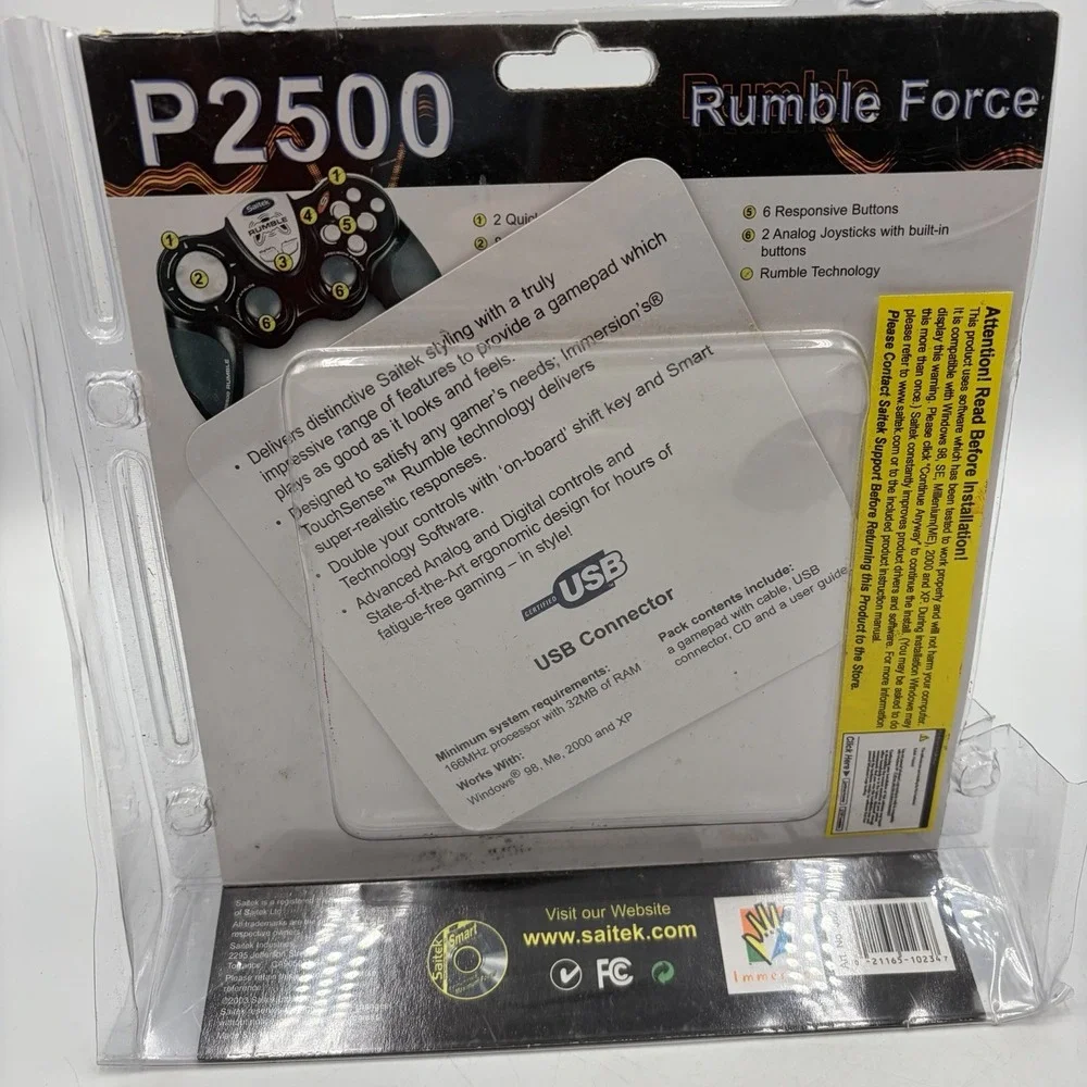 Saitek P2500 Rumble Force Six-Button Dual Analog USB Controller Tested